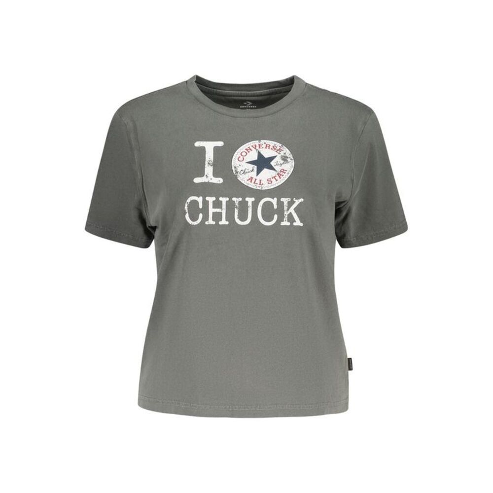 Converse Grey Cotton Women's Women's T-Shirt